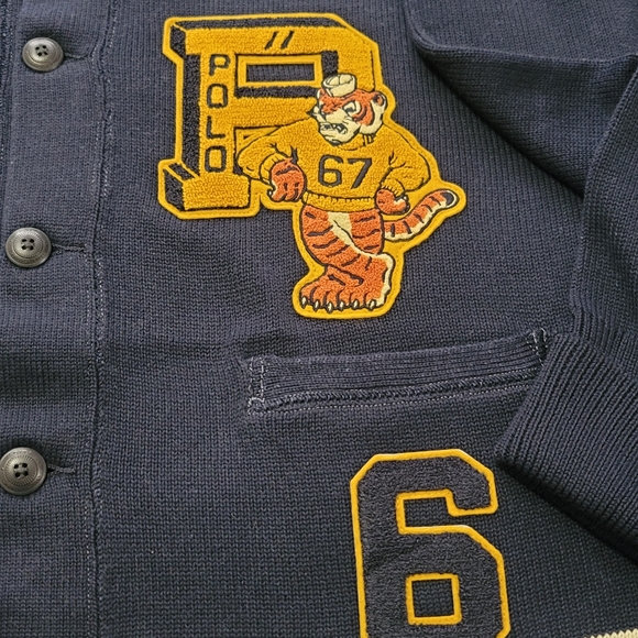 Polo Ralph Lauren Cardigan Letterman Sweater - Picture 2 of 5